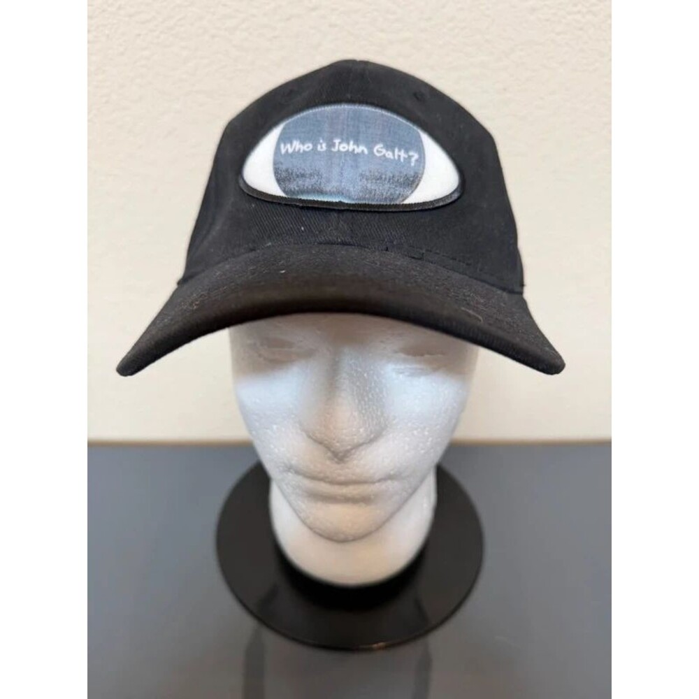 Ayn Rand “Who Is John Galt?” Black Baseball Cap – Unique Atlas Shrugged Theme